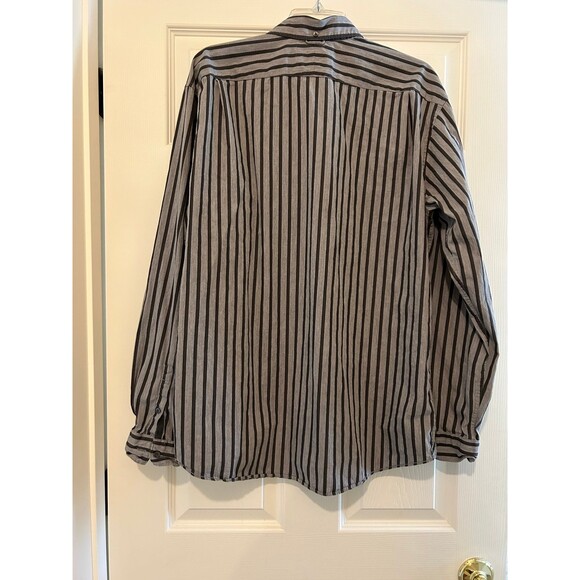 Lacoste mens Grey and Black Striped Button Down Shirt - Picture 4 of 8